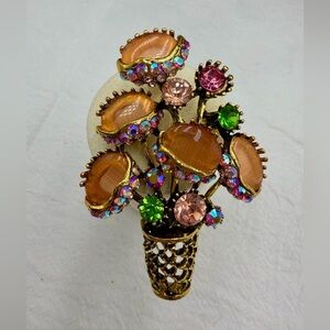 Fabulous Vase of Flowers Brooch